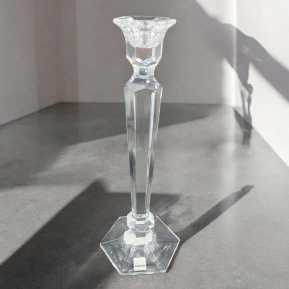 Miller Rogaska Summit Clear Crystal Glass Candlesticks Holder Votive Set 2 Heavy - Picture 2 of 11